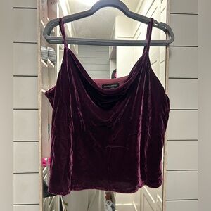 Banana republic Burgundy cowl neck velvet top